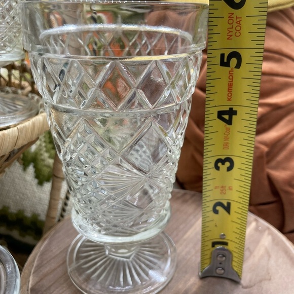 Vintage Hazel Atlas Big Top Peanut Butter Footed Ice Tea Glasses Set of 4 - Picture 4 of 7